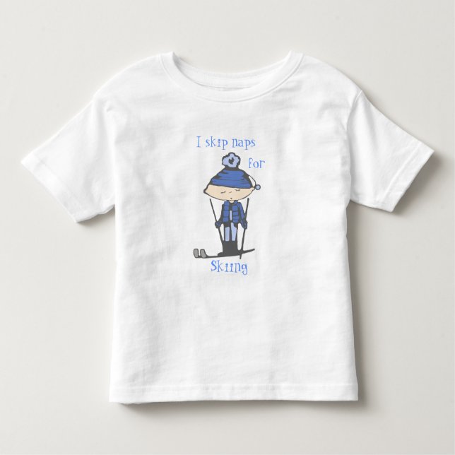 T-shirt Pour Les Tous Petits je saute des petits sommes pour le ski (Devant)