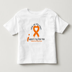 T-shirt Pour Les Tous Petits Je soutiens ma leucémie de patte de patte