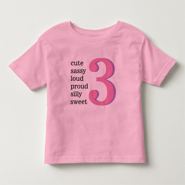 T-shirt Pour Les Tous Petits Je suis 3 Chemise (Devant)