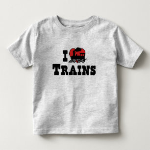 T-shirt Pour Les Tous Petits Je suis amoureux des trains à coeur - Amateur de t