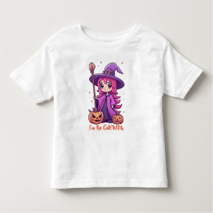 T-shirt Pour Les Tous Petits Je suis la mignonne sorcière rose Halloween