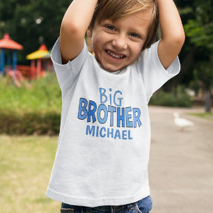T-shirt Pour Les Tous Petits Je suis le Big Brother Whimsical Modern Blue