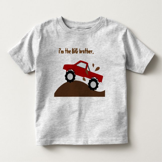 T-shirt Pour Les Tous Petits Je suis le camion Big Brother Red Monster (Devant)