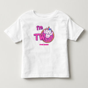 T-shirt Pour Les Tous Petits Je suis Licorne de Deux Ans Anniversaire Beignet