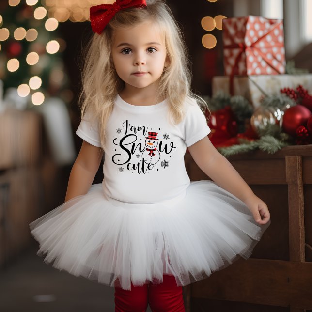 T-shirt Pour Les Tous Petits Je suis Snow Cute Charming Snowman Holiday (I am Snow Cute Charming Snowman Holiday Toddler T-shirt for Christmas.)