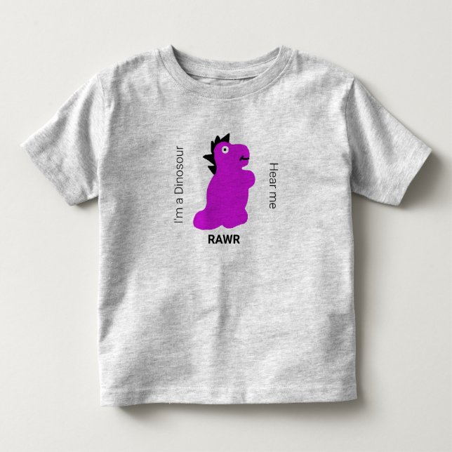 T-shirt Pour Les Tous Petits Je suis un Dinosaure, écoute-moi Rawr ! (Devant)