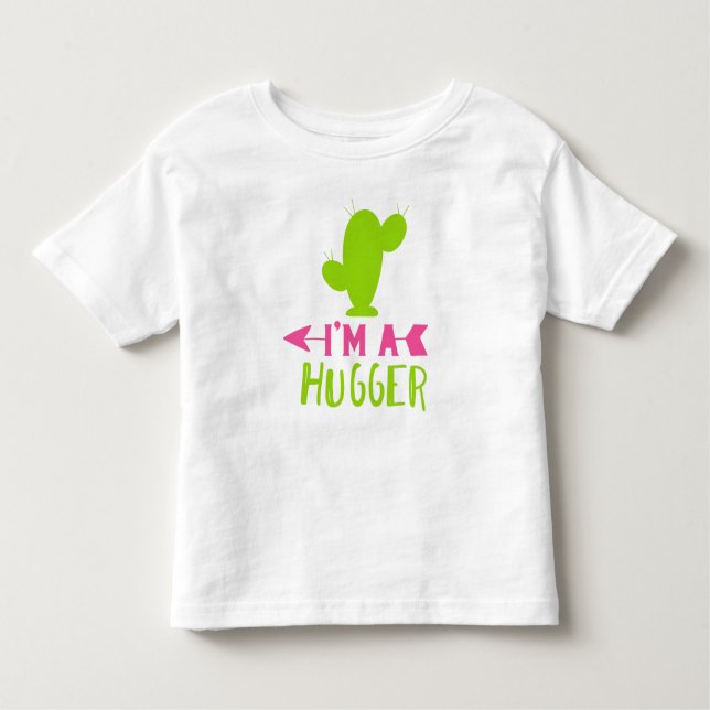 T-shirt Pour Les Tous Petits Je suis un Hugger, Cactus, Cactus, Cactus, Succule (Devant)