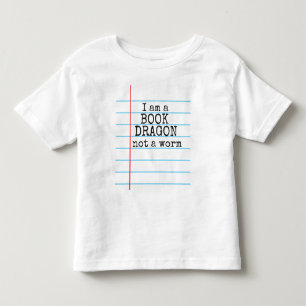 T-shirt Pour Les Tous Petits "Je suis un LIVRE DRAGON pas un ver" sur Carnet Pa