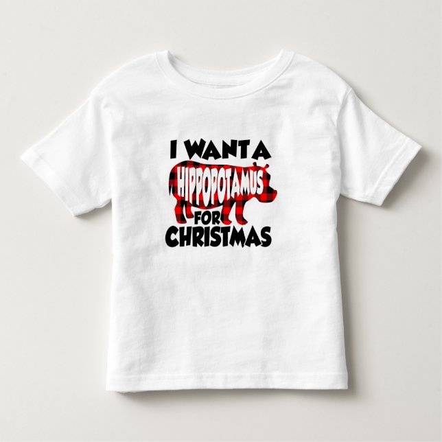 T-shirt Pour Les Tous Petits Je Veux Un Hippopotame Pour Noël (Devant)