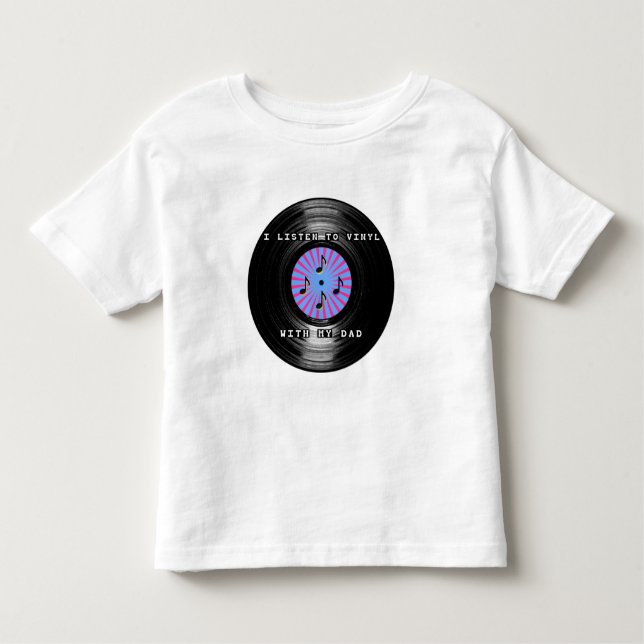 T-shirt Pour Les Tous Petits J'écoute le vinyle avec mon papa (Devant)