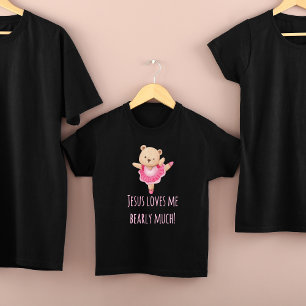 T-shirt Pour Les Tous Petits Jésus aime beaucoup les ours ballerine chrétien