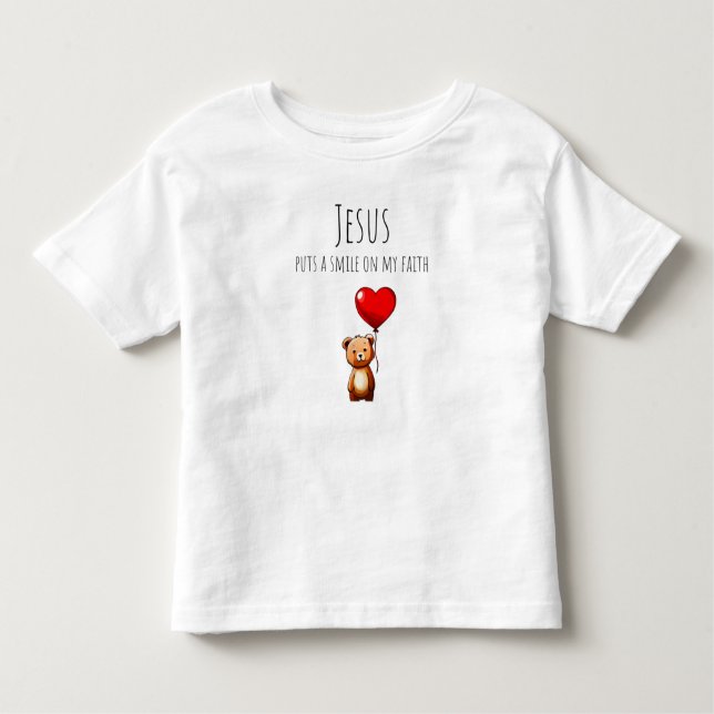 T-shirt Pour Les Tous Petits Jésus Sourit Sur Ma Foi Toddler Tee (Devant)