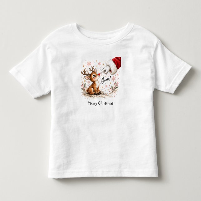 T-shirt Pour Les Tous Petits Jeu de Renne Mignon (Devant)