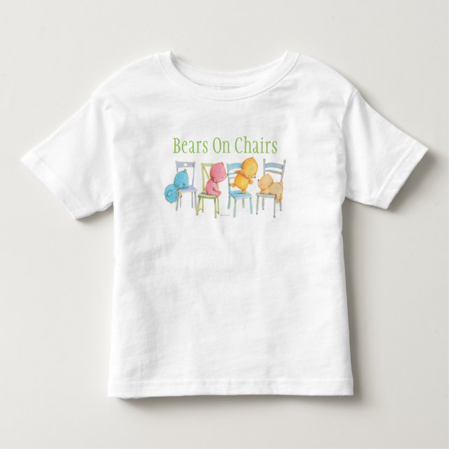 T-shirt Pour Les Tous Petits Jeu d'ours bleus, roses, jaunes, et Brown (Devant)