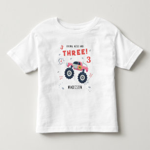 T-shirt Pour Les Tous Petits Jeune Sauvage Et Trois Voiture Monstre Pour Enfant