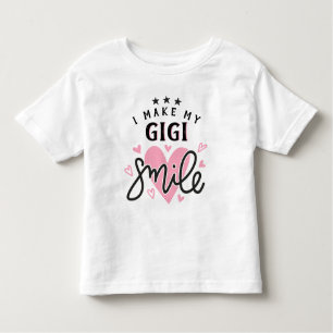 T-shirt Pour Les Tous Petits J'incite mon GiGi à sourire avec des coeurs