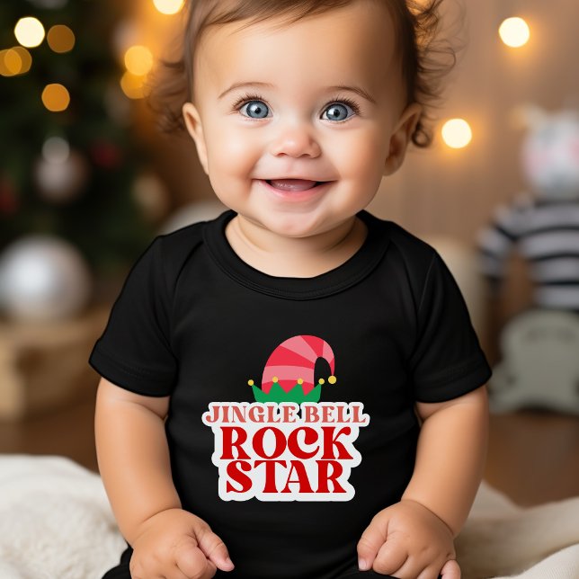 T-shirt Pour Les Tous Petits Jingle Bell Rock Star Noir Noël (Créateur téléchargé)