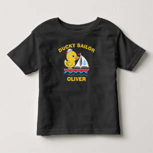 T-shirt Pour Les Tous Petits Joli bateau canard en caoutchouc Ducky Sailor