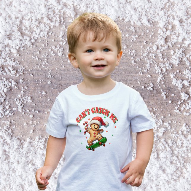 T-shirt Pour Les Tous Petits Joli bonhomme en pain d'épices de Noël faisant du  (Créateur téléchargé)