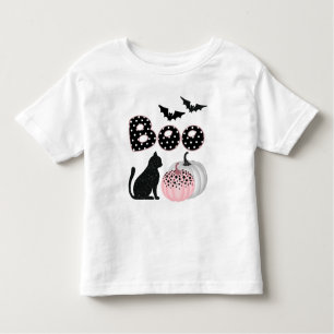 T-shirt Pour Les Tous Petits Joli Boo ! Halloween Citrouille rose