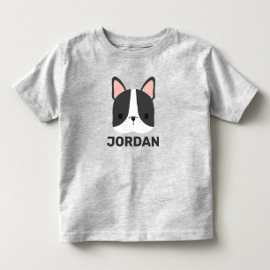 T-shirt Pour Les Tous Petits Joli Bouledogue Français avec nom personnalisé
