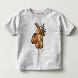 T-shirt Pour Les Tous Petits Joli Bunny Pâques Unisex Gris Toddler T Chemise