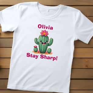 T-shirt Pour Les Tous Petits Joli Cactus Sourire "Restez Vif !"