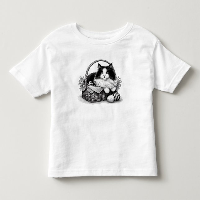 T-shirt Pour Les Tous Petits Joli chat de Pâques (Devant)