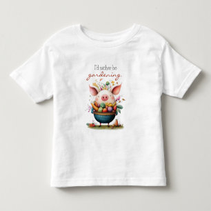 T-shirt Pour Les Tous Petits Joli Cochon Fantaisiste "J'aimerais Mieux Faire du