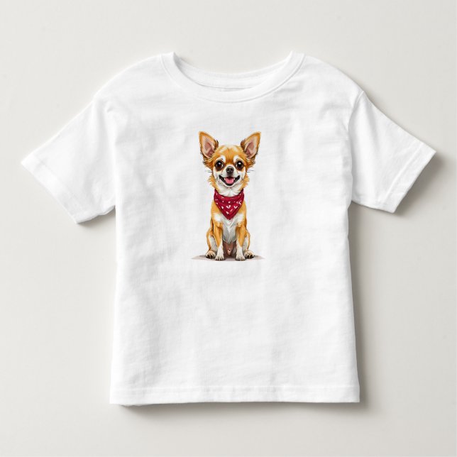 T-shirt Pour Les Tous Petits Joli dessin animé Chihuahua (Devant)