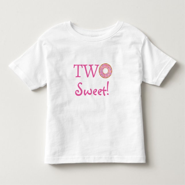 T-shirt Pour Les Tous Petits Joli Deux Douce 2e Anniversaire Gâteau Rose (Devant)