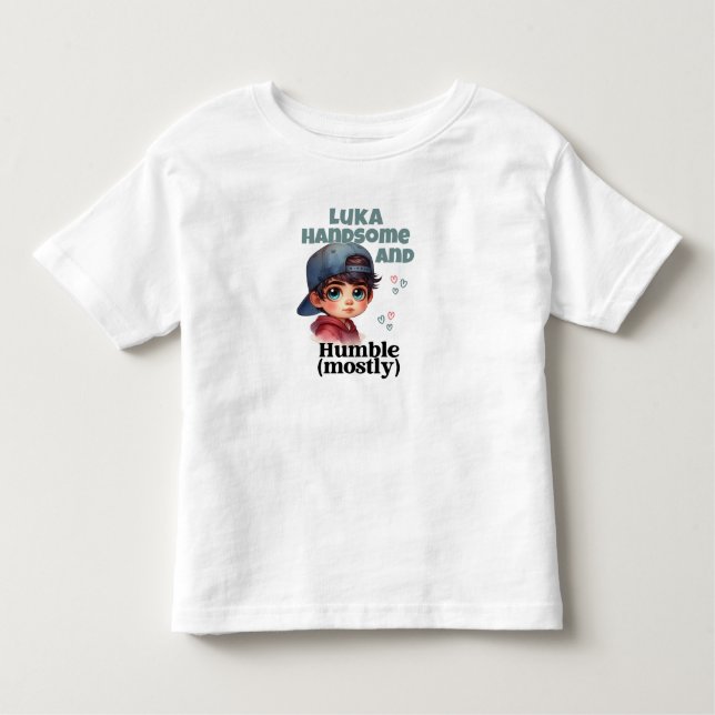 T-shirt Pour Les Tous Petits Joli Garçon Beau Et Humble (Devant)
