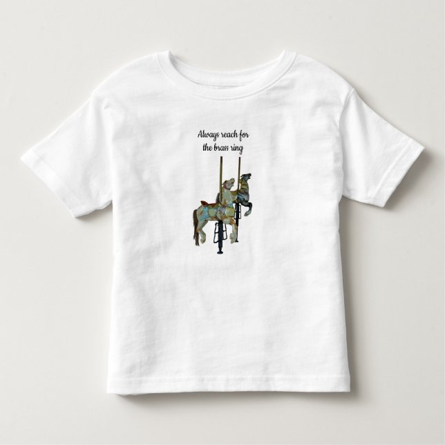 T-shirt Pour Les Tous Petits Joli Joyeux Parcours Carrousel Chevaux (Devant)