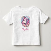 Joli licorne et fleurs, nom personnalisé