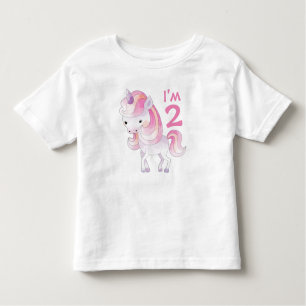 T-shirt Pour Les Tous Petits Joli Licorne Rose avec l'âge de l'enfant