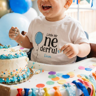 T-shirt Pour Les Tous Petits Joli petit ballon d'anniversaire Mr Onederful pour