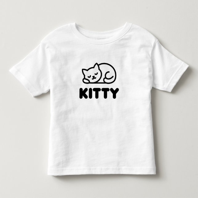 T-shirt Pour Les Tous Petits Joli petit chat endormi (Devant)