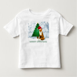 T-shirt Pour Les Tous Petits Joli renard de Noël Sweatshirt polaire