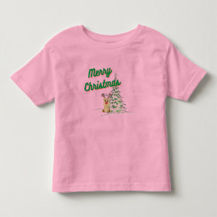 T-shirt Pour Les Tous Petits Joli renne dans le Noël de la Neige