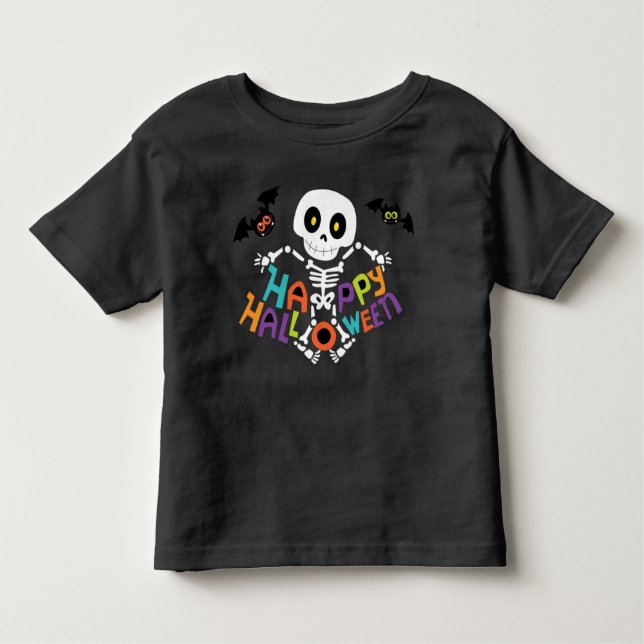 T-shirt Pour Les Tous Petits Joli squelette d'Halloween (Devant)