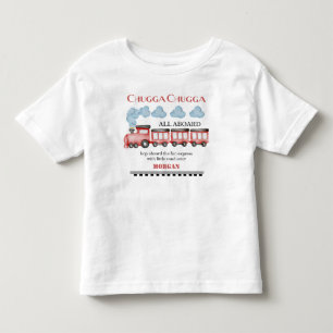 T-shirt Pour Les Tous Petits Joli train rouge aquarelle pour anniversaire tout