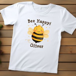 T-shirt Pour Les Tous Petits Jolie abeille ronde "Bee Happy" 