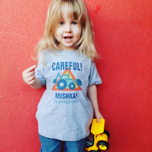 T-shirt Pour Les Tous Petits Jolie Backhoe verte Funny Excavateur Digger Garçon