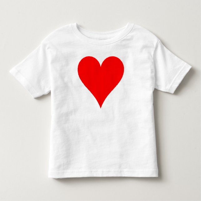 T-shirt Pour Les Tous Petits Jolie Chemise Coeur Rouge Pour Filles (Devant)