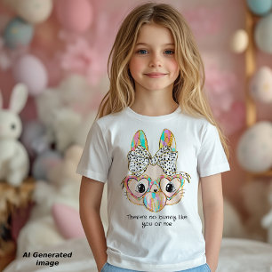 T-shirt Pour Les Tous Petits Jolie Coquette Nœud Fille Lapin Citation Personnal