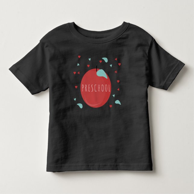 T-shirt Pour Les Tous Petits Jolie école maternelle Retour à l'école Pomme (Devant)