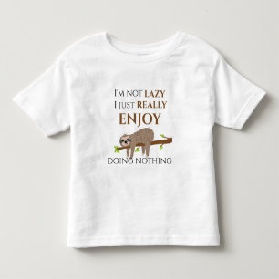 T-shirt Pour Les Tous Petits Jolie fentes lazy accrochée sur le texte amusant d