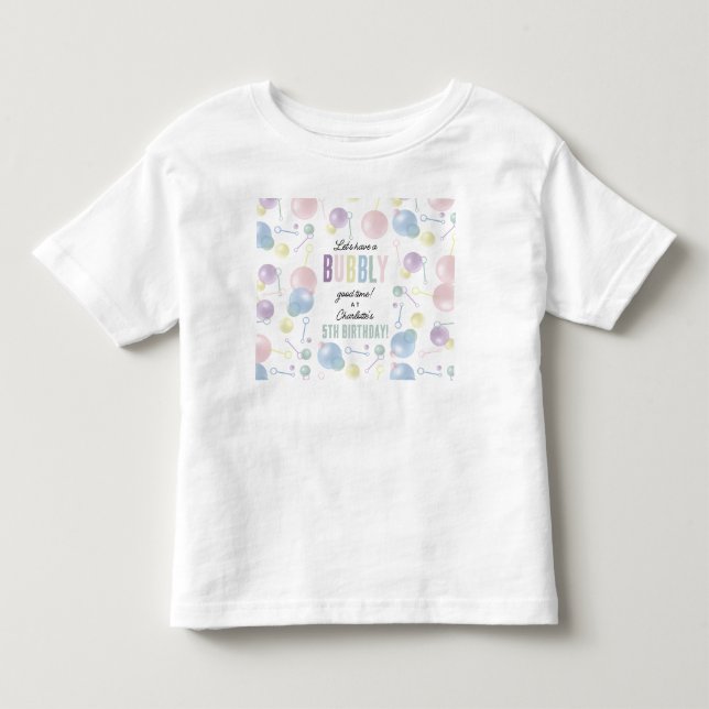 T-shirt Pour Les Tous Petits Jolie fête d'anniversaire pour enfants avec des bu (Devant)
