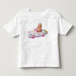 T-shirt Pour Les Tous Petits Jolie Fille dans une Décapotable Rose – Aventure p