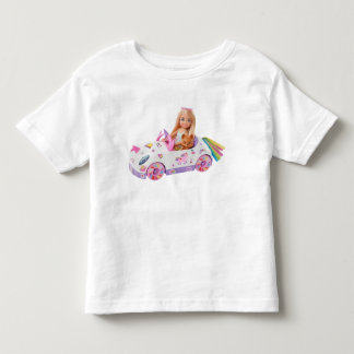 T-shirt Pour Les Tous Petits Jolie Fille dans une Décapotable Rose – Aventure p